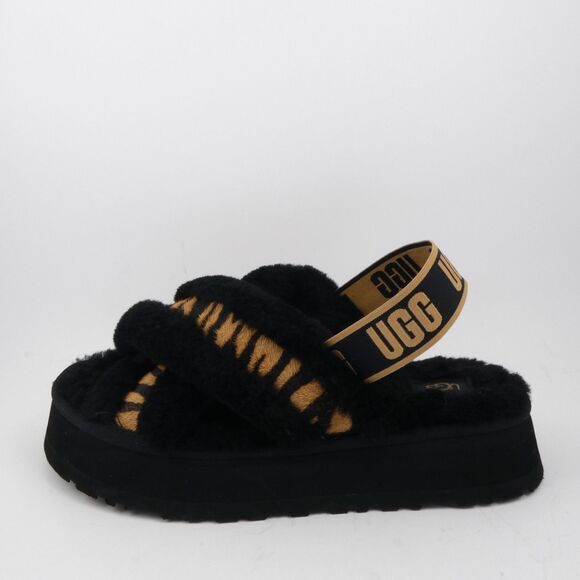 UGG Disco Cross Slide Tiger Print Flatform Slipper Sandal Women's Women's US:10 - Picture 10 of 12
